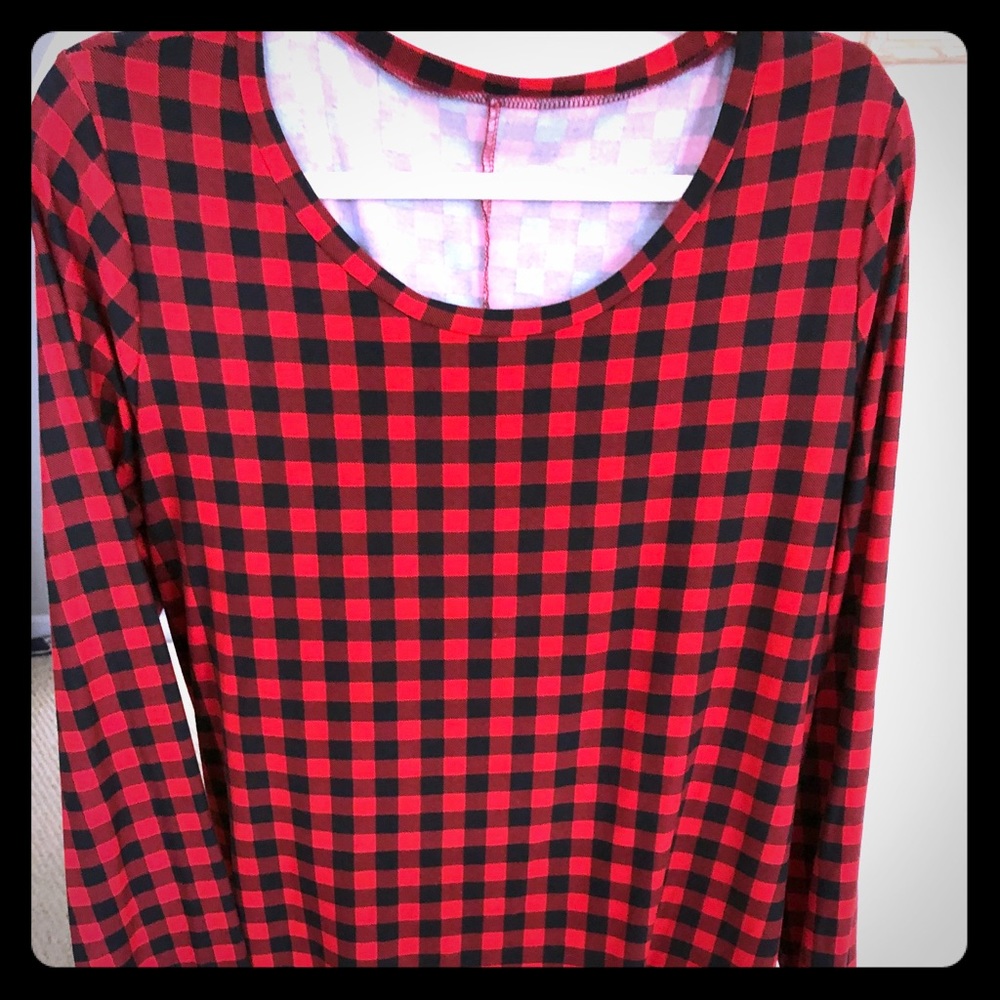 Chic Soul Buffalo Plaid Swing Dress
